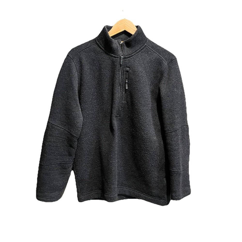 Smartwool Gray Hudson Trail Fleece Wool Blend Half Zip Men's Sweater Size Medium